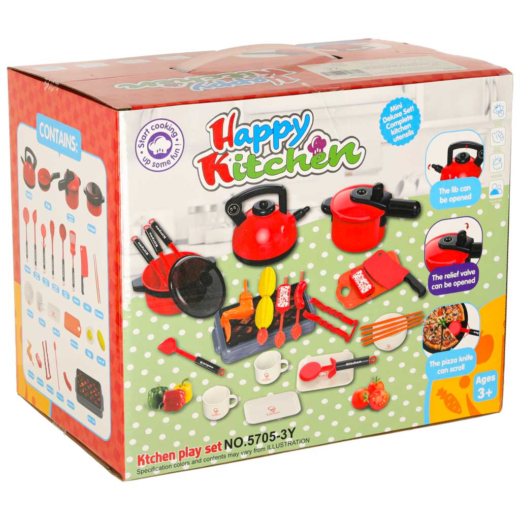 Vaikų maisto gaminimo rinkinys: indai ir virtuvės reikmenys, 35 dalys