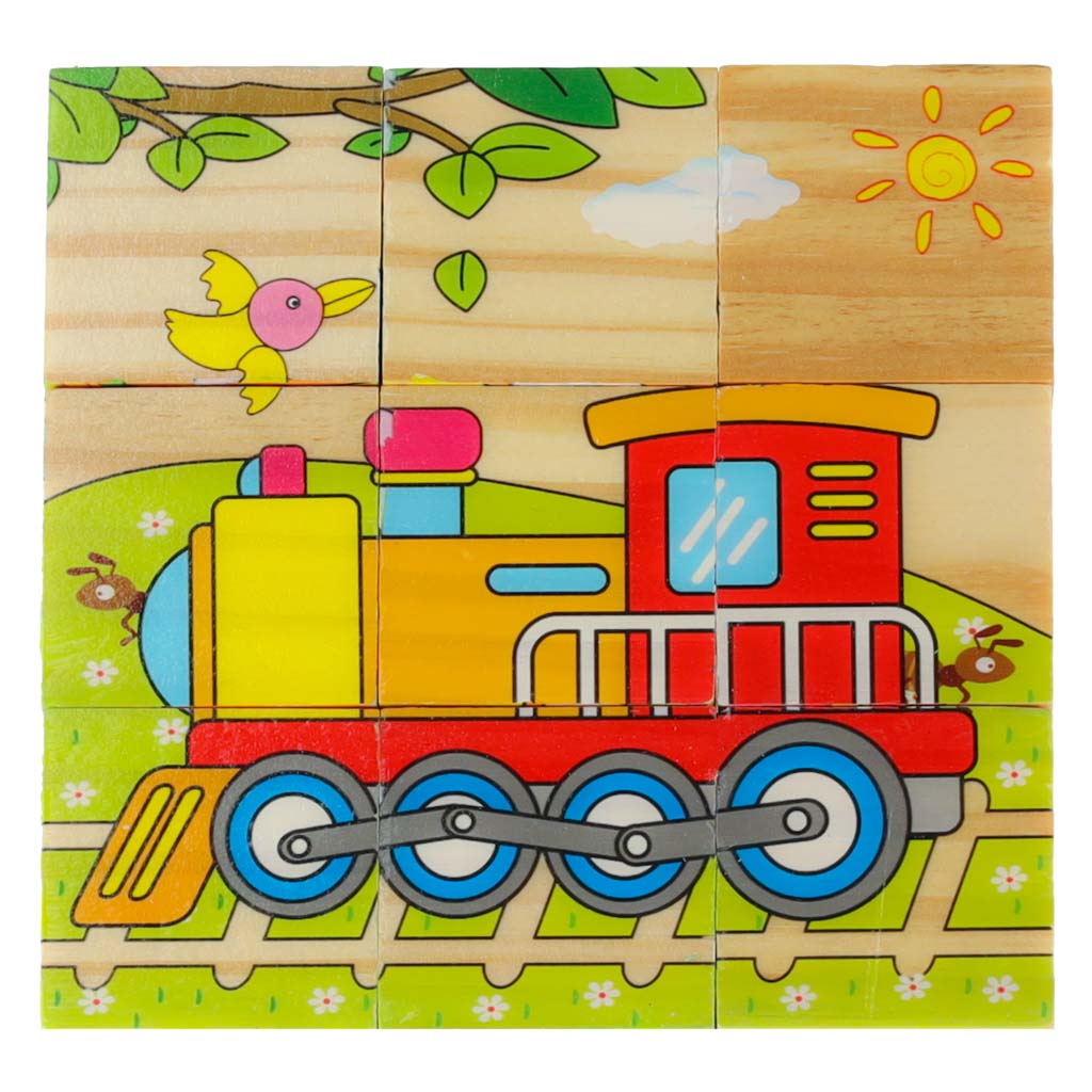 Edukaciniai mediniai dėlionės blokai, Transporto priemonės 9el – vaizdas 2