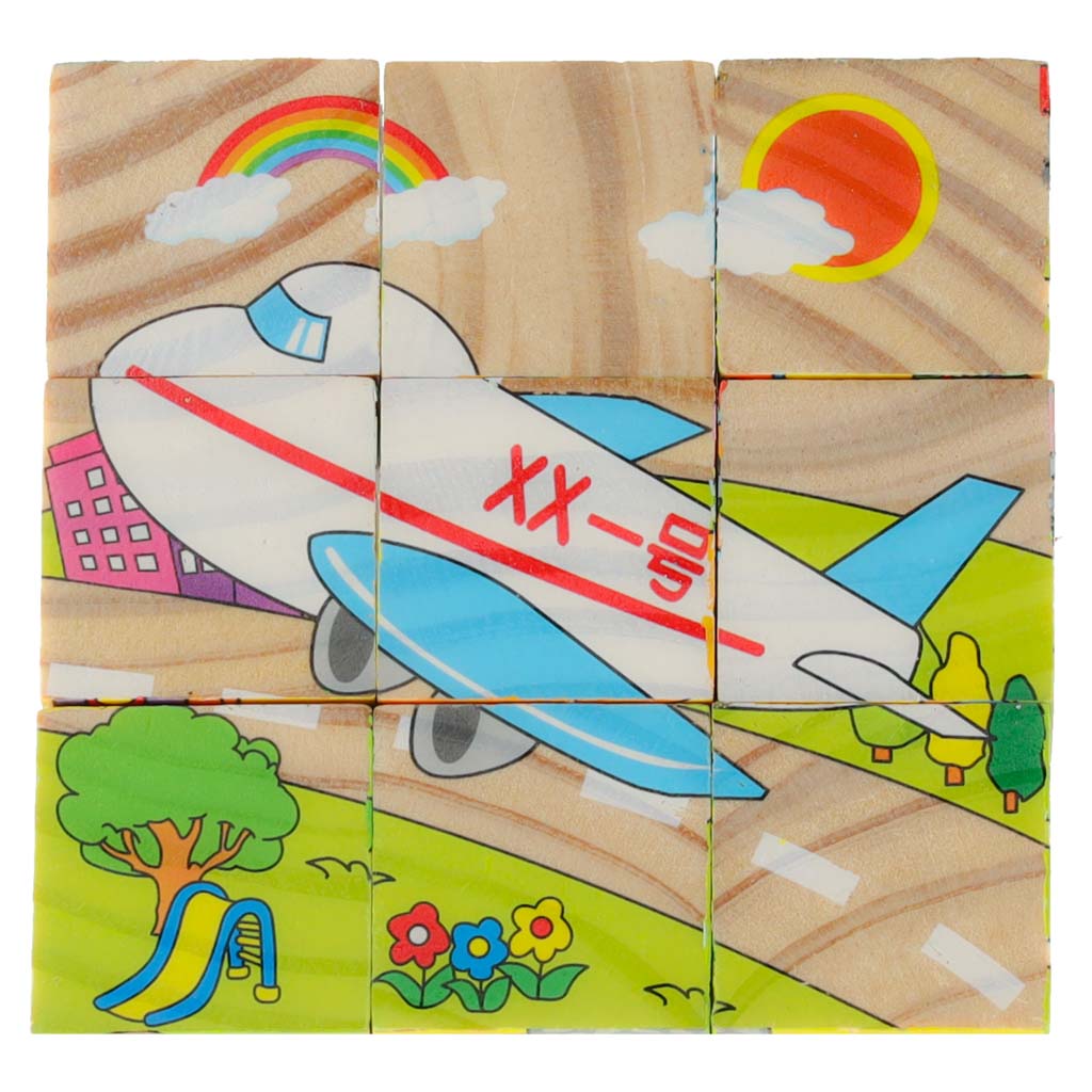 Edukaciniai mediniai dėlionės blokai, Transporto priemonės 9el – vaizdas 4