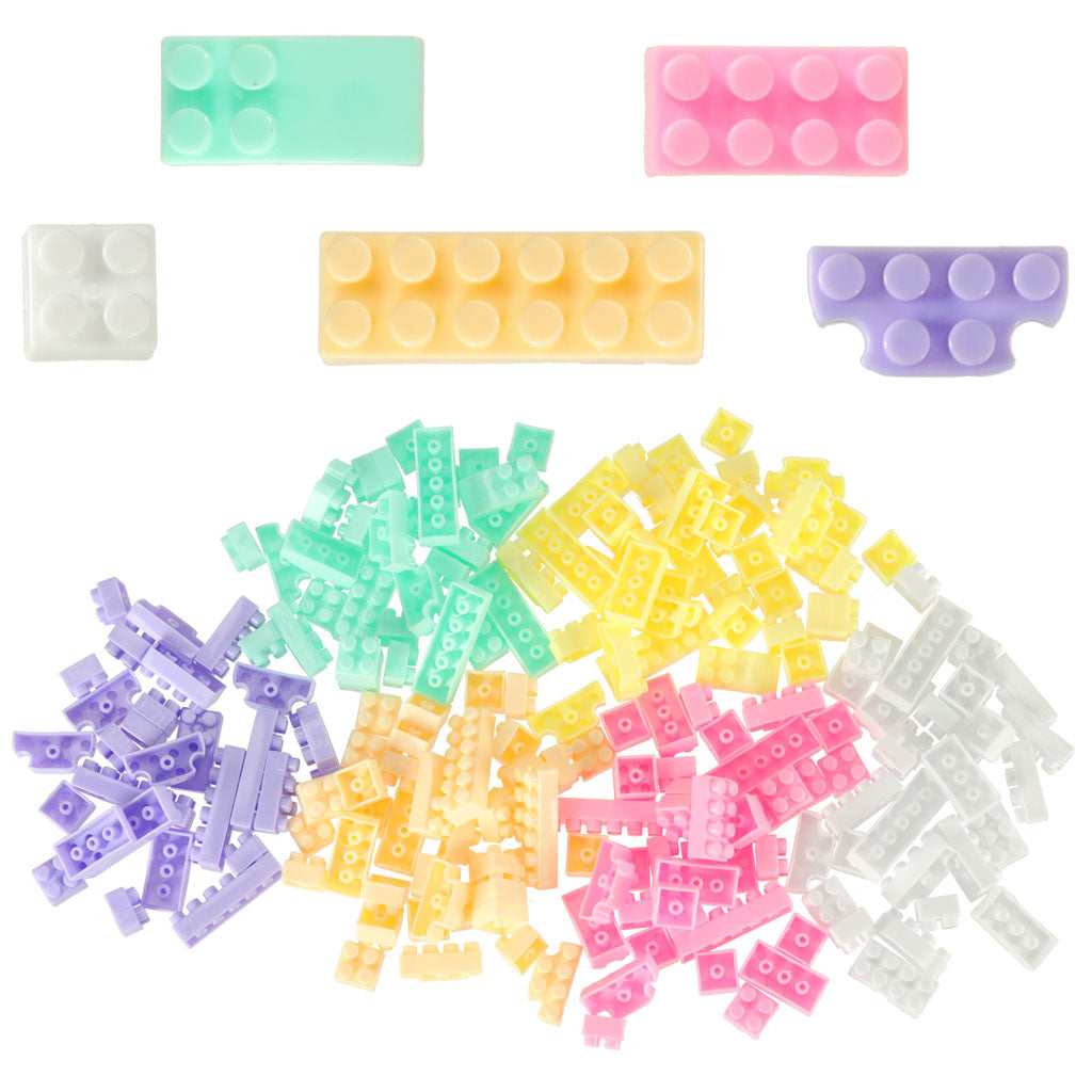 Konstrukcinės kaladėlės, edukacinės plytos BOX, 580 dalių, pastelinės spalvos – vaizdas 3