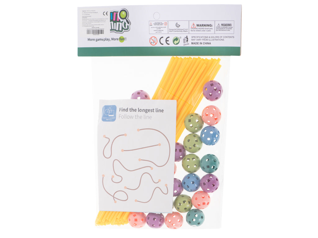 Kūrybinis konstruktorius su vamzdeliais: palapinė, namelis, 75 elementai