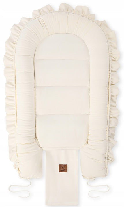 Premium Kūdikių lizdelis iš švelnaus aksominio audinio su dekoratyvine raukšle