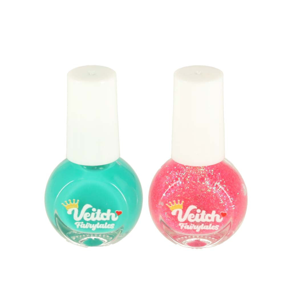 Makiažo kosmetikos ir nagų lakų rinkinys su rankinuku, 21 elementas