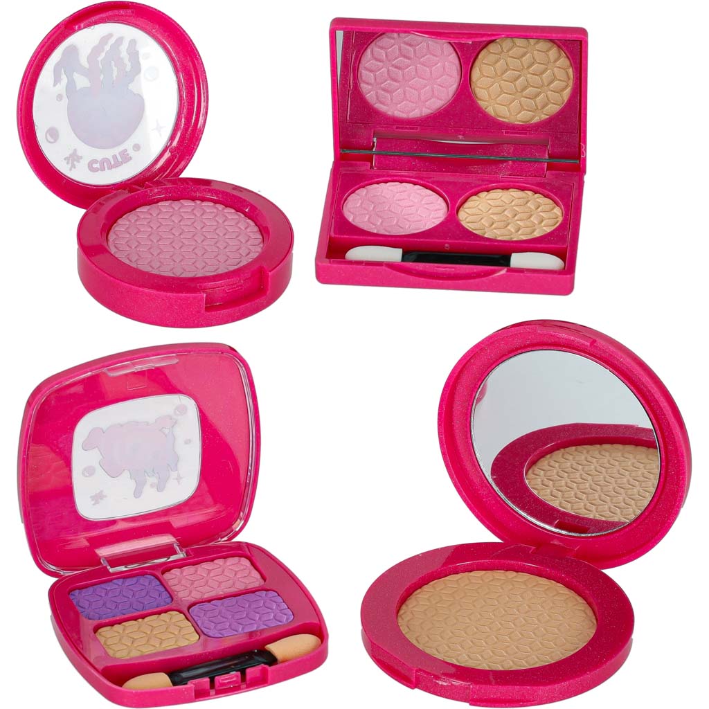 Vaikų makiažo ir nagų dailės kosmetikos rinkinys lagaminėlyje, 22 elementai