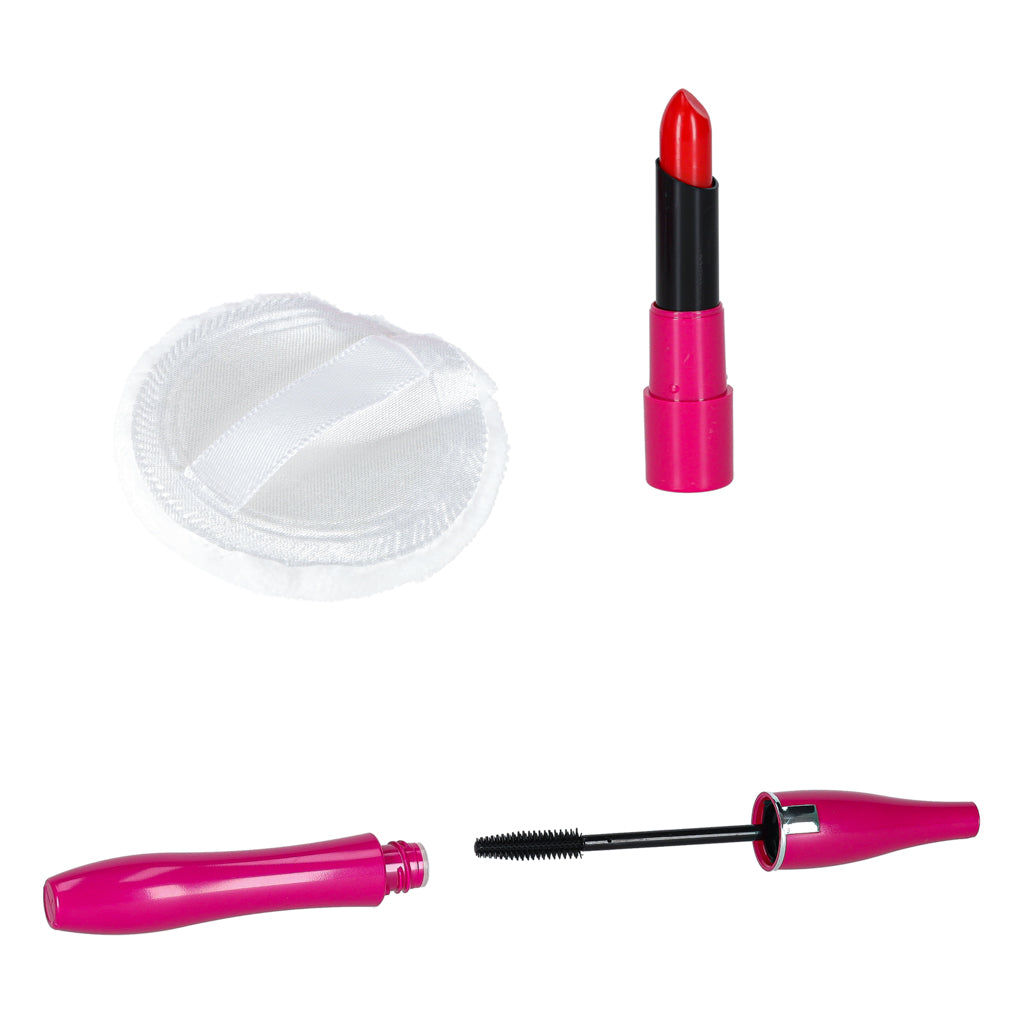 Vaikų makiažo ir nagų dailės kosmetikos rinkinys lagaminėlyje, 22 elementai