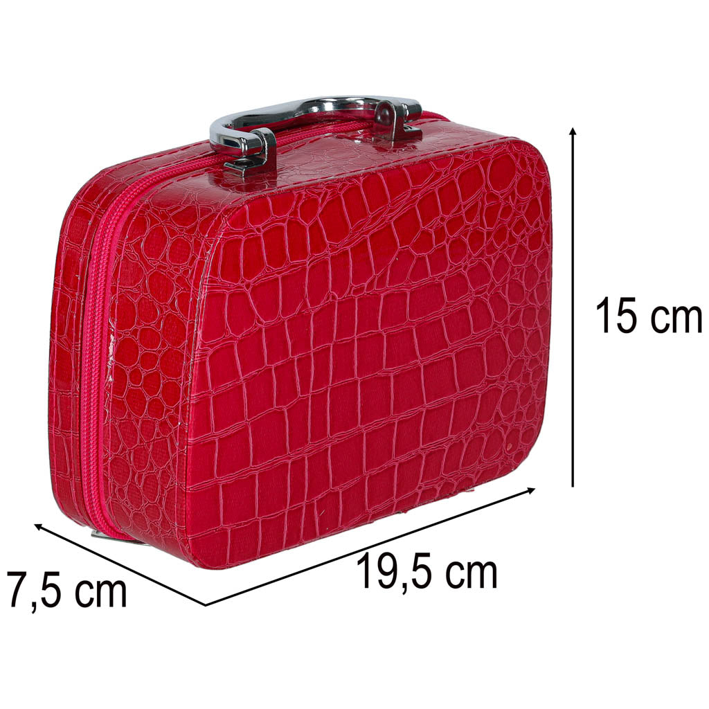 Vaikų makiažo ir nagų dailės kosmetikos rinkinys lagaminėlyje, 22 elementai