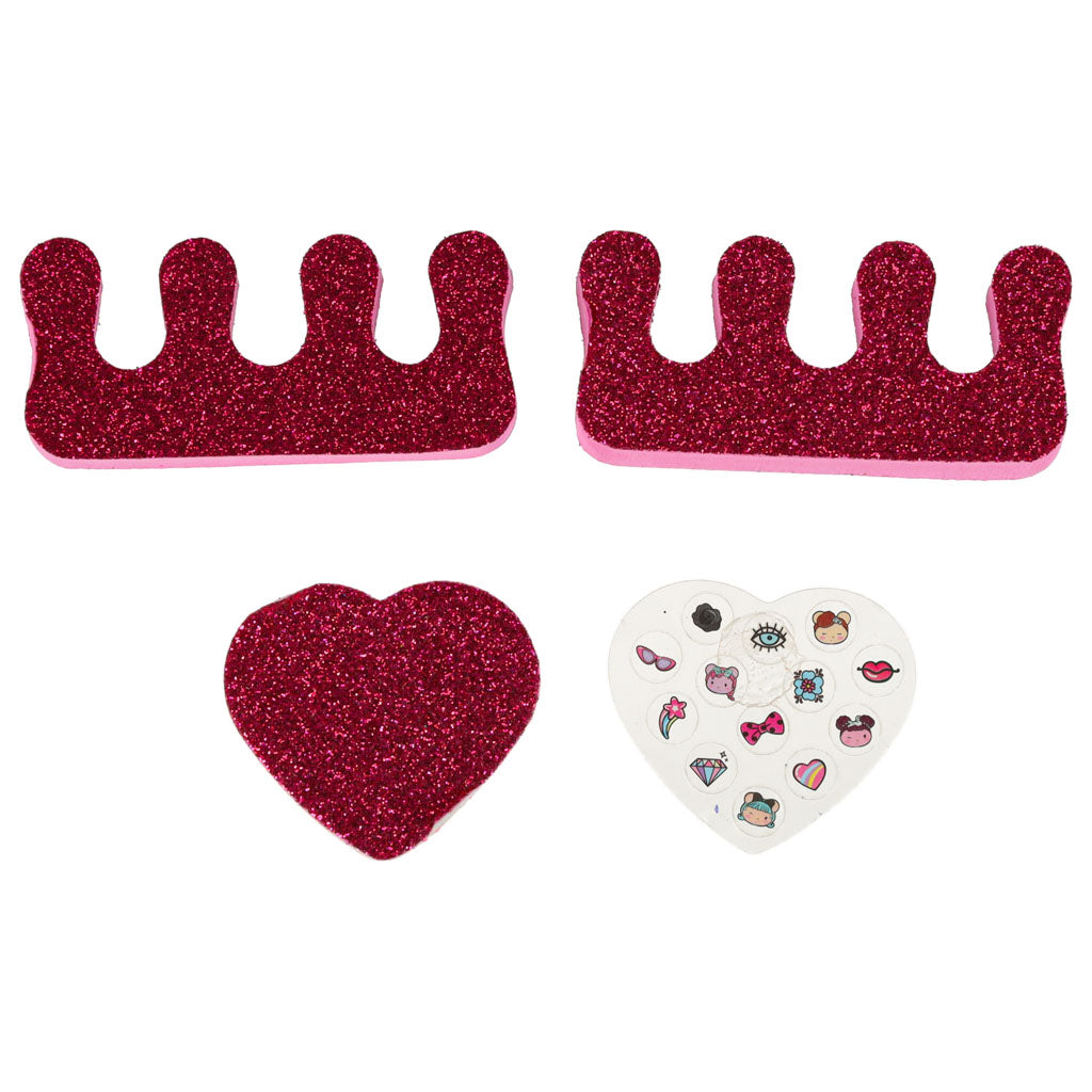 Kosmetikos rinkinys mergaitėms lagaminėlyje: makiažas ir nagų lakas