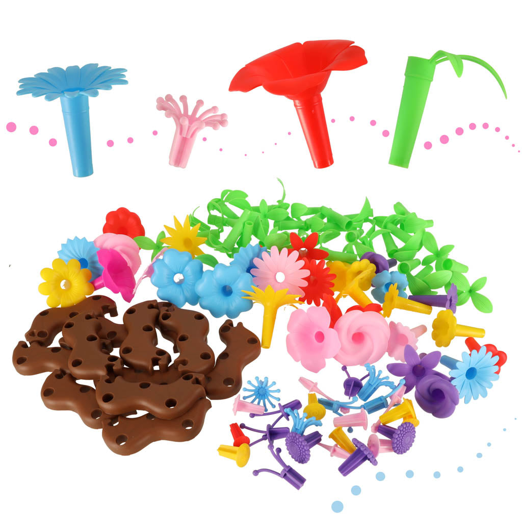 Gėlės kūrybiniai blokai gėlių sodas 104 elementai - vaizdas 2