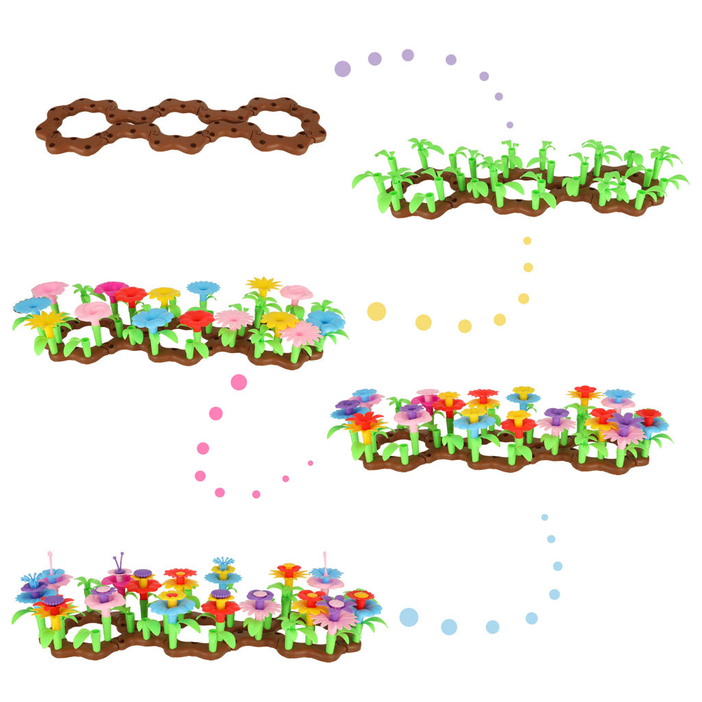 Gėlės kūrybiniai blokai gėlių sodas 104 elementai - vaizdas 3