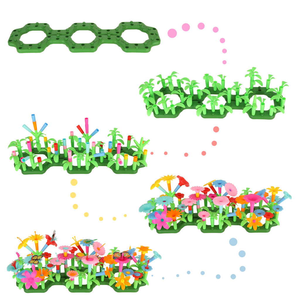 Gėlės kūrybiniai blokai gėlių sodas 175 elementai - vaizdas 3