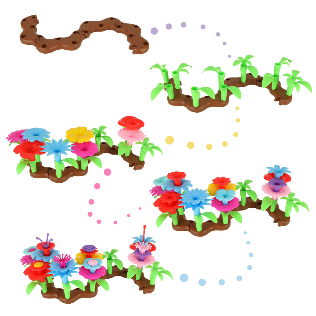 Gėlės kūrybiniai blokai gėlių sodas 48 elementai - vaizdas 3