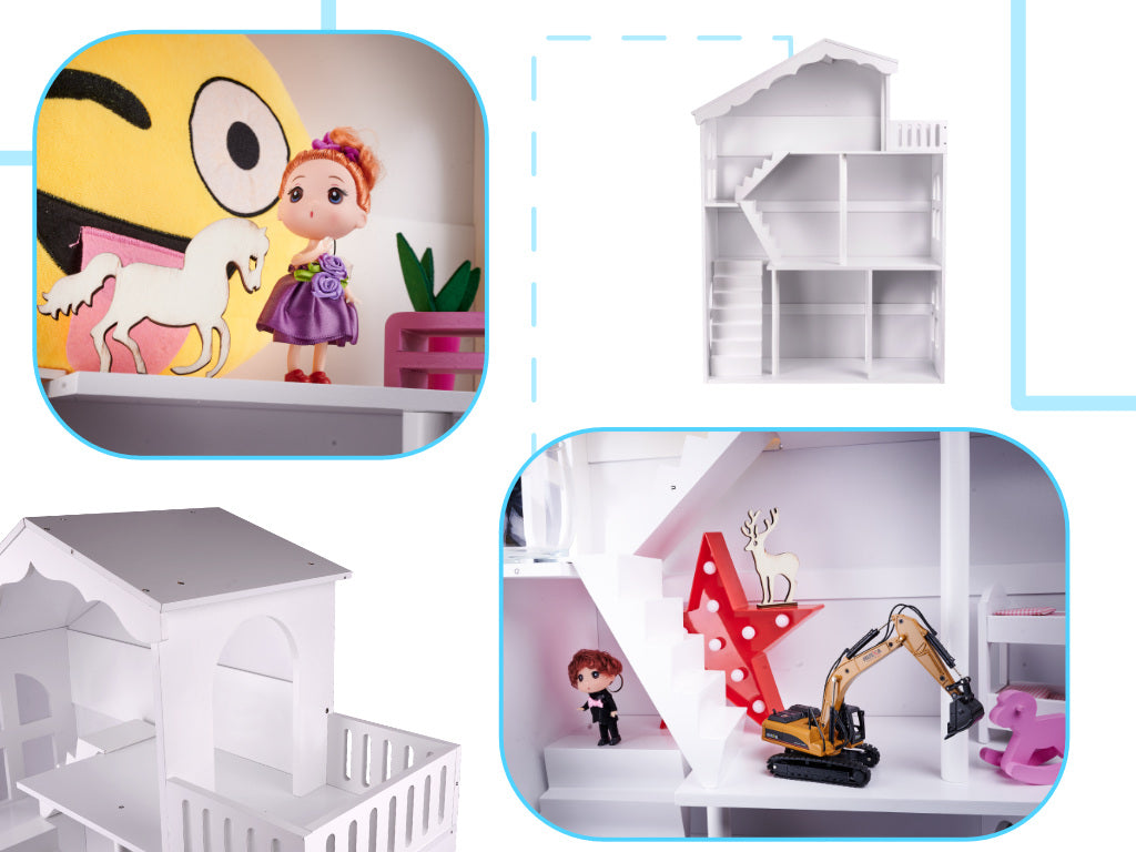 LULILO CALLA XXL 2in1 knygų lentyna ir žaislų namelis vaikams, 116 cm