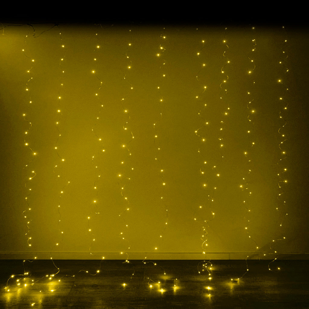 LED užuolaidų girlianda 3x3 m 300LED šiltai balta