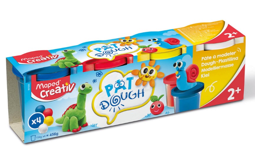 Plastilino rinkinys, pagrindinės spalvos 4x114g Creative – vaizdas 4