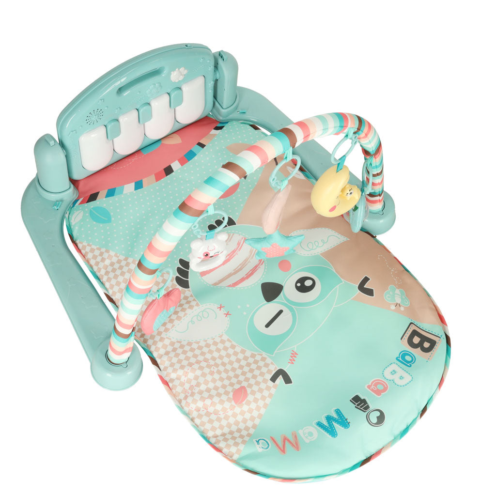 Kūdikių lavinimo kilimėlis su pianinu ir pelėdos motyvais – pagrindinis vaizdas