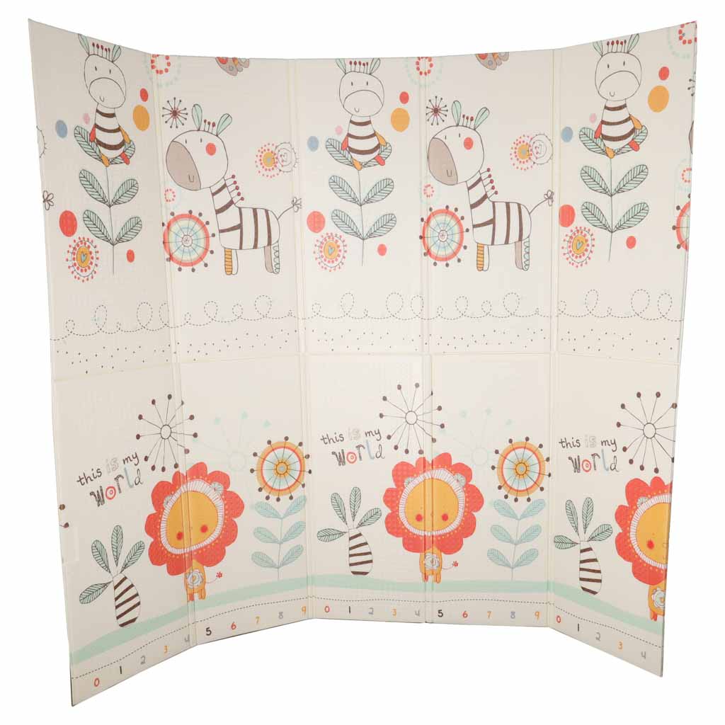 Dvipusis sulankstomas putplasčio kilimėlis 180x200cm gyvūnai