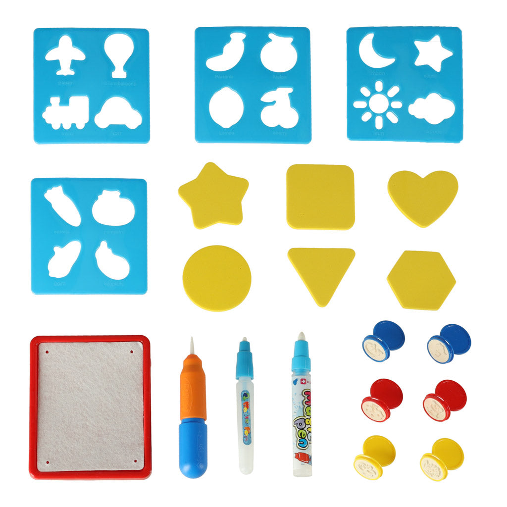 XXL vandens piešimo kilimėlis su antspaudais ir trafaretais, 100x80cm – vaizdas 3