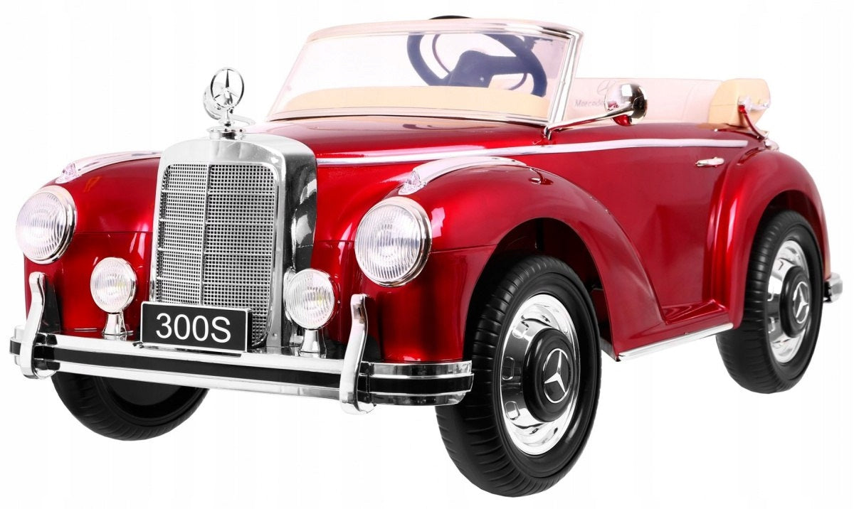 Mercedes Benz 300S Retro Automobilis Vaikams su Nuotoliniu Valdymu, raudonas – pagrindinis vaizdas