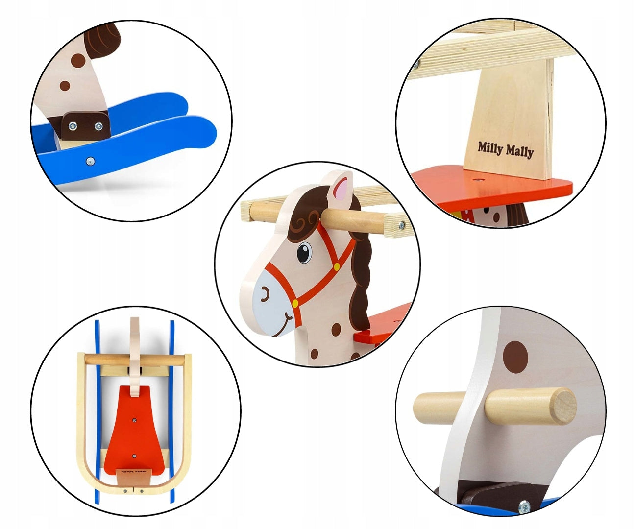 Milly Mally „Lucky 12“ supamasis arkliukas, medinė medžiaga – vaizdas 7