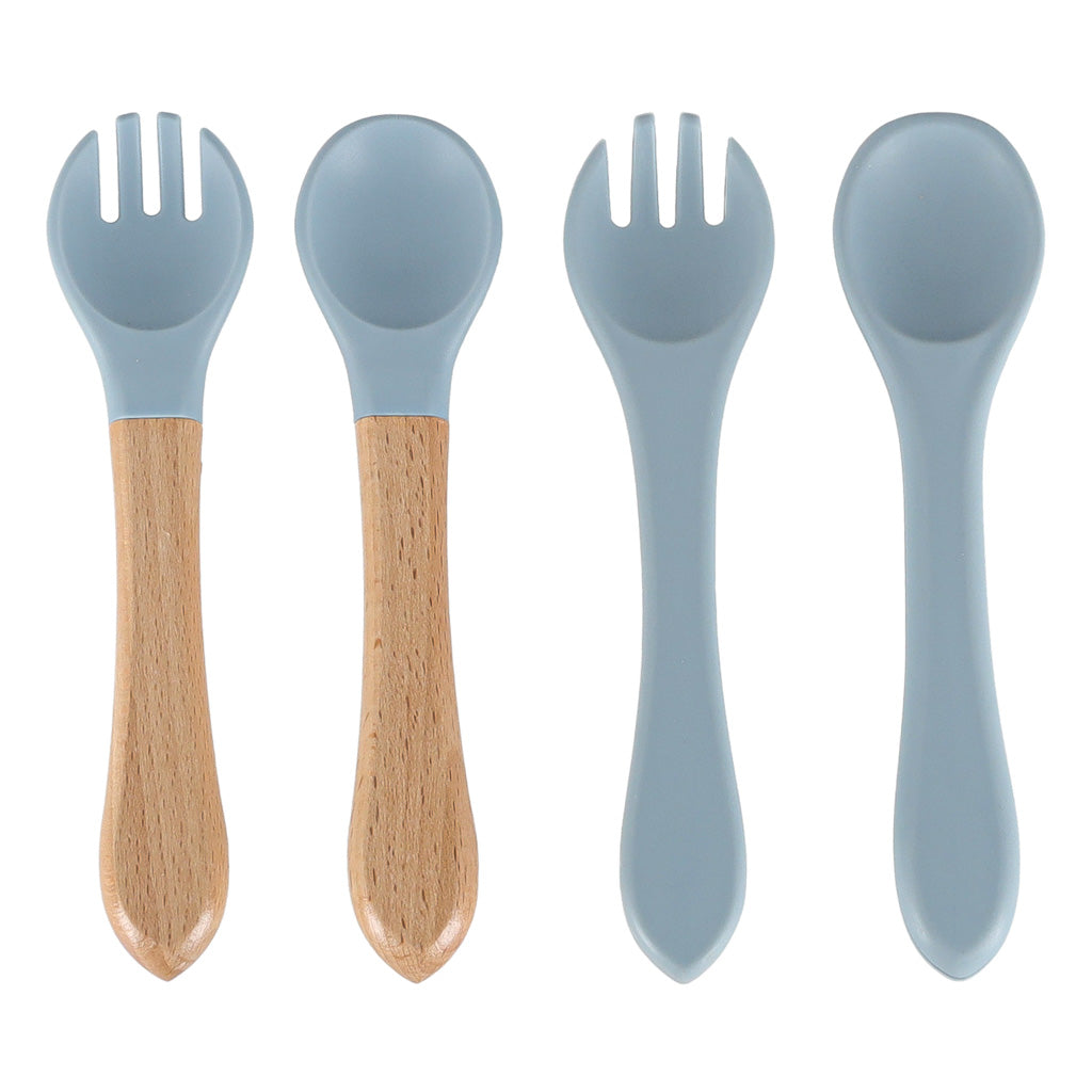 Silikoninių indų rinkinys kūdikiams ir vaikams „Krabas“, 9 dalių, mėlynas