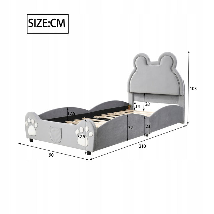 Moderni viengulė medinė lova „Arhatreya“ 90x200 cm, modernios kolekcijos – vaizdas 3