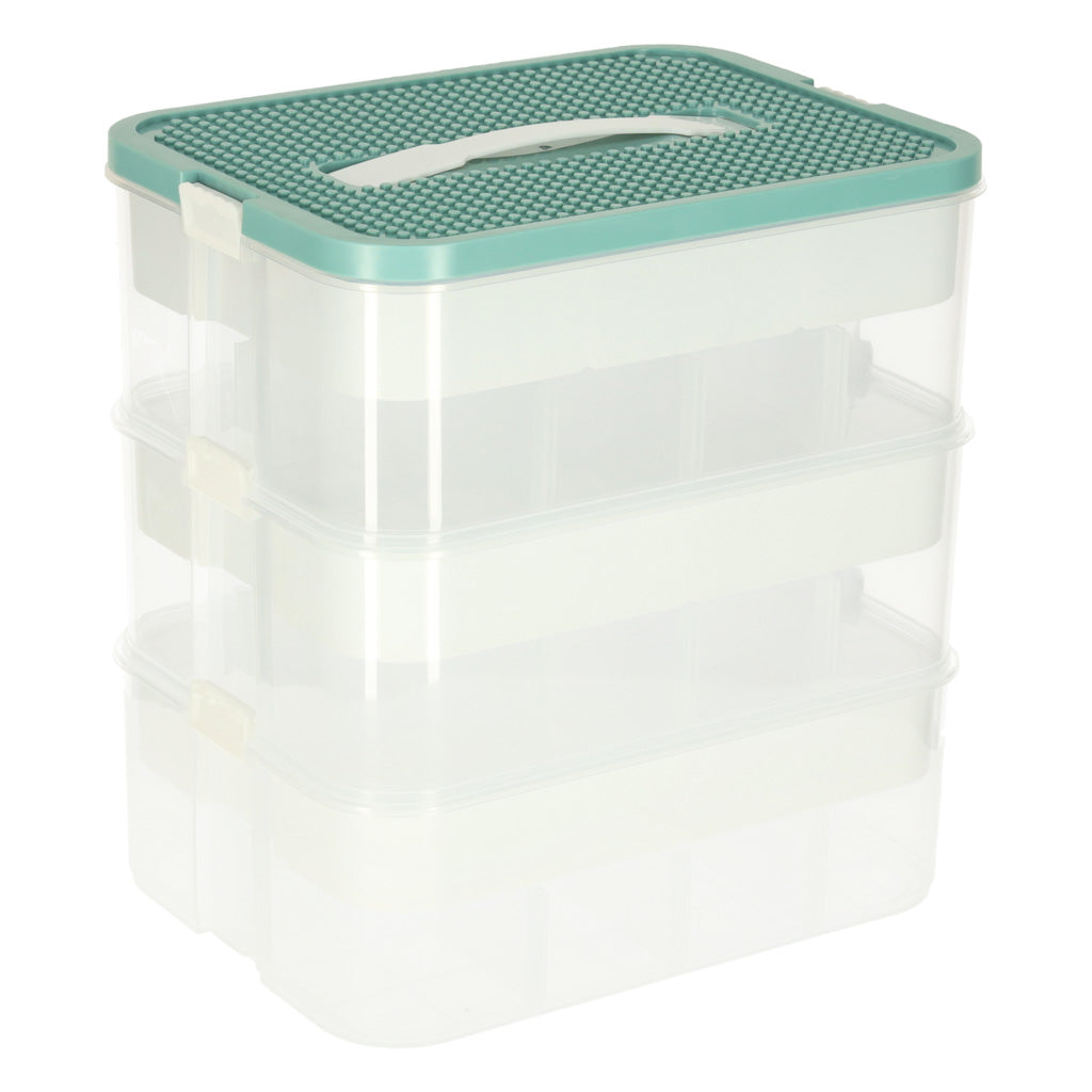 3 aukštų dėžė-organizatorius kaladėlėms ir žaislams su dangčiu – vaizdas 2