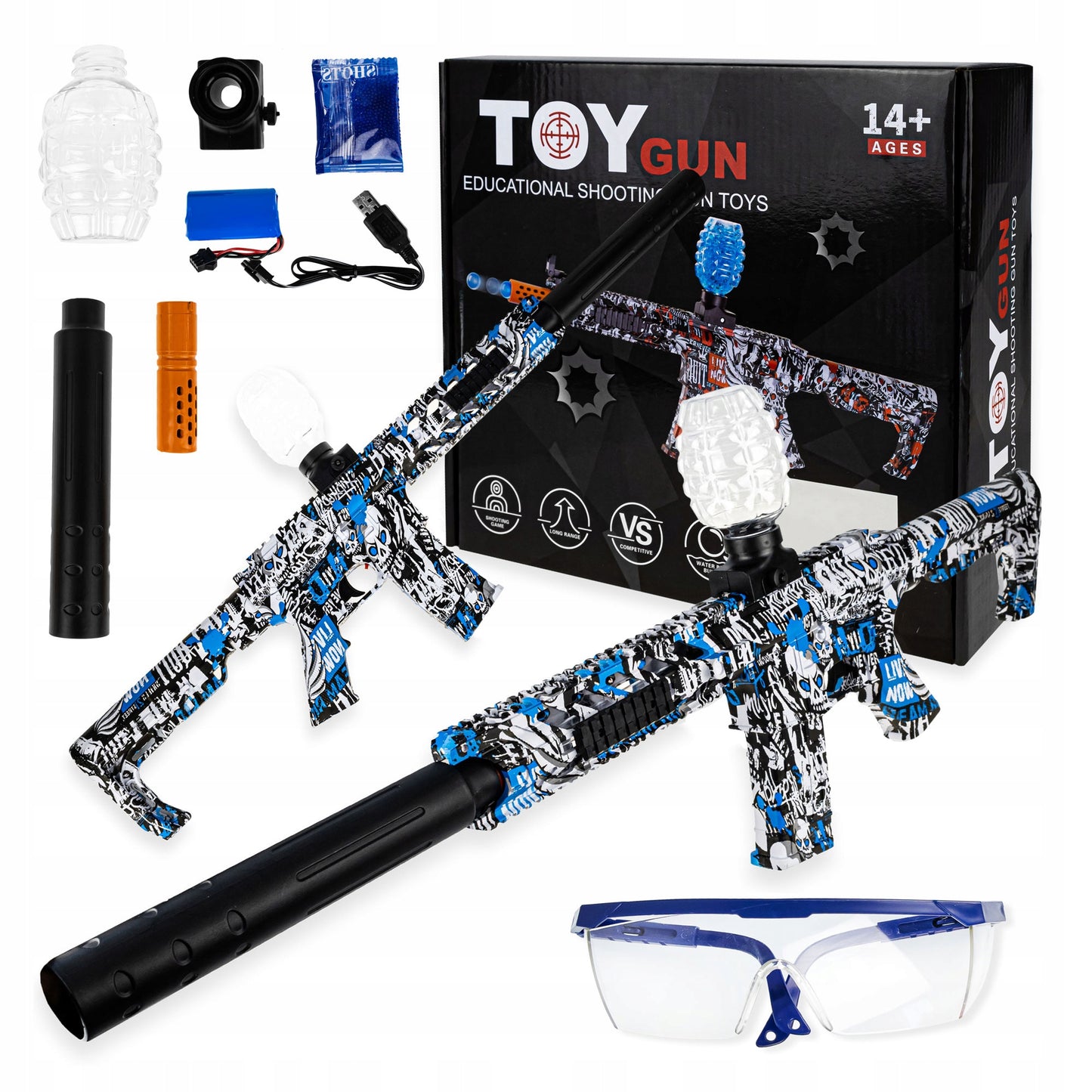 Didelis automatinis pistoletas su gelinėmis kulkomis - vaizdas 4