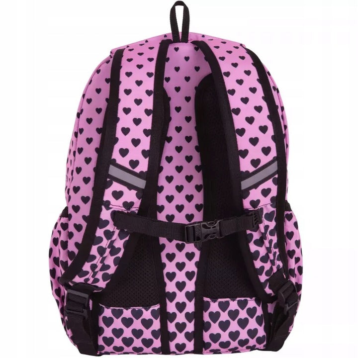 Mokyklinė kuprinė su širdelėmis, telpa A4 formatas – vaizdas 3