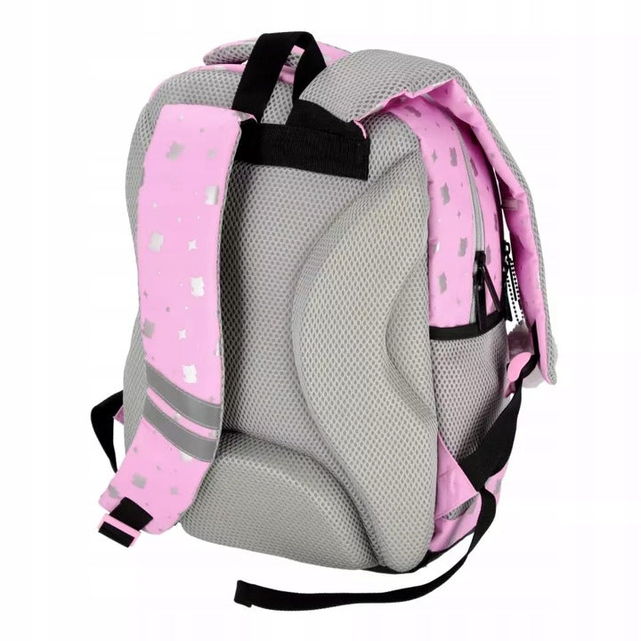 Mokyklos kuprinė-tornisteris, mergaitei, su pliušiniu katinėliu ir ausytėmis – vaizdas 2