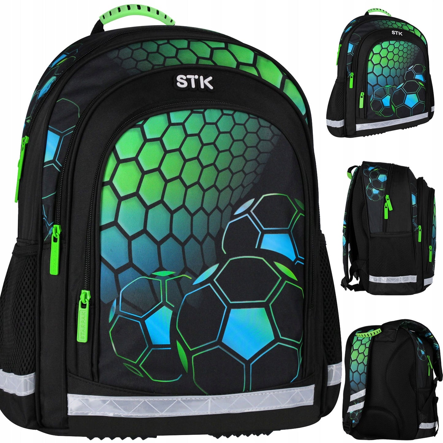 Mokyklos kuprinė-tornisteris, berniukui, su futbolo kamuolio motyvais – pagrindinis vaizdas