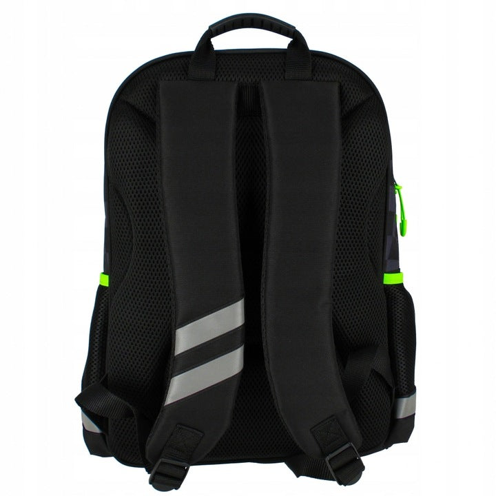 Mokyklos kuprinė-tornisteris, berniukui, šachmatų raštas, skirta riedlentei – vaizdas 3