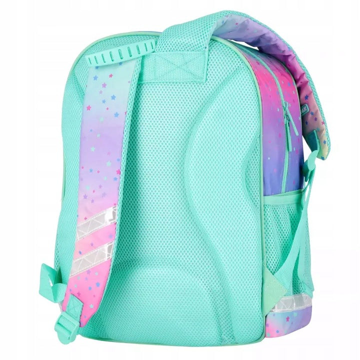 Mokyklinė kuprinė-portfelis su holografiniu ombre šuniuku – vaizdas 2