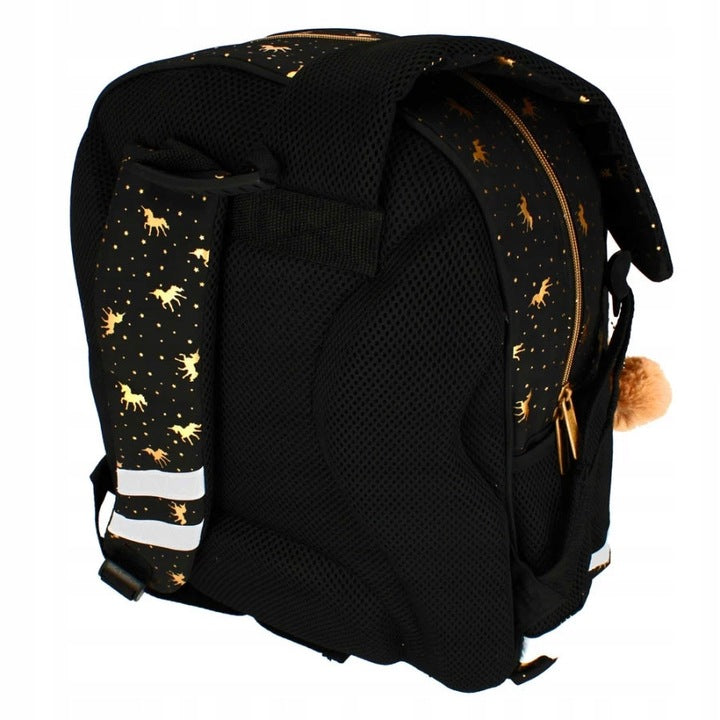 Mokyklos kuprinė-tornisteris, mergaitei, auksinis vienaragis – vaizdas 2