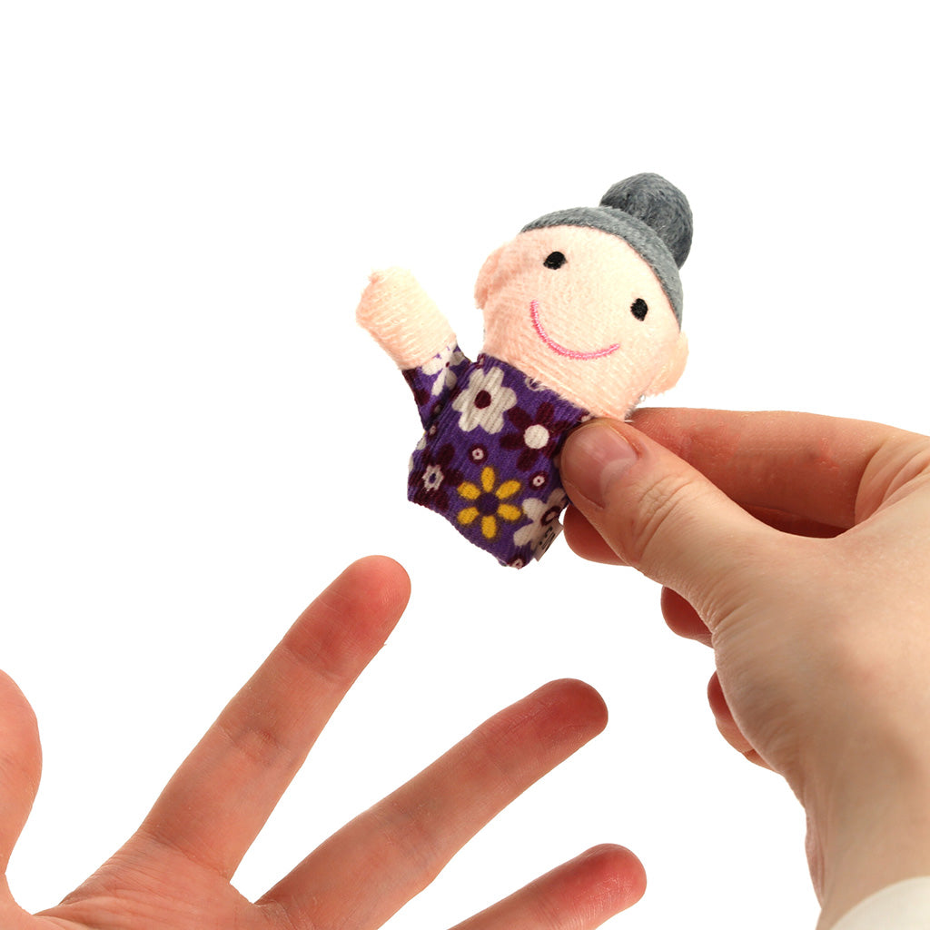 Pliušinės pirštininės lėlės „Šeima“ (6 vnt. rinkinys), pirštų teatras