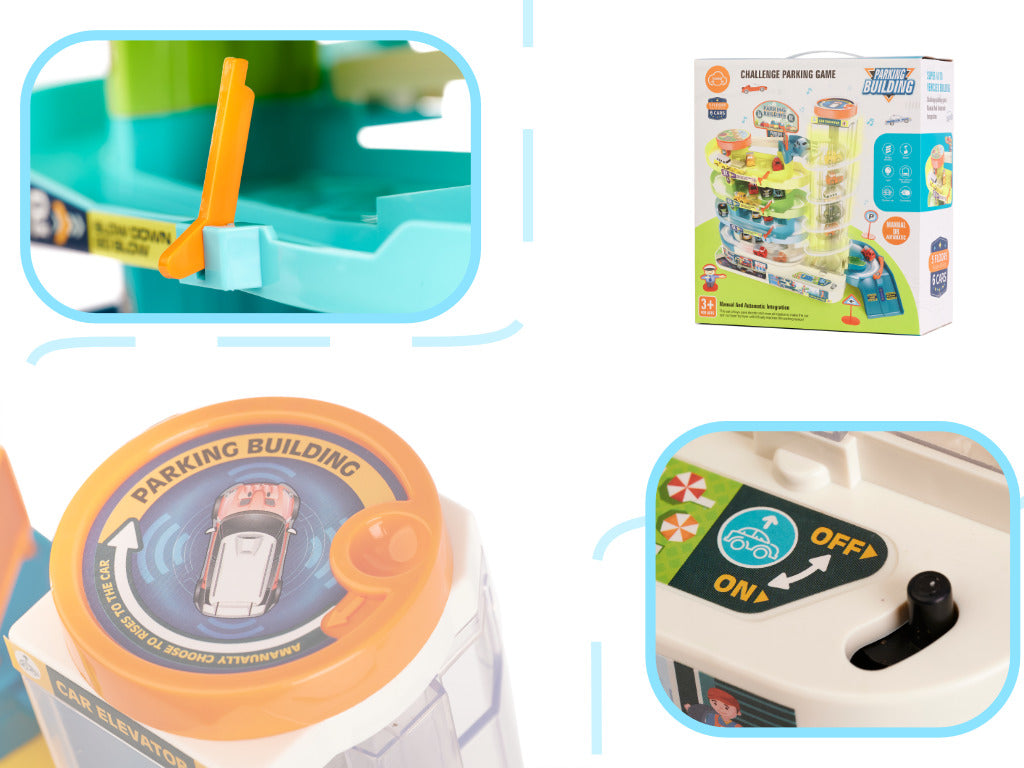 Žaislinis parkingas su elekt liftu ir 6 automobiliais – vaizdas 2