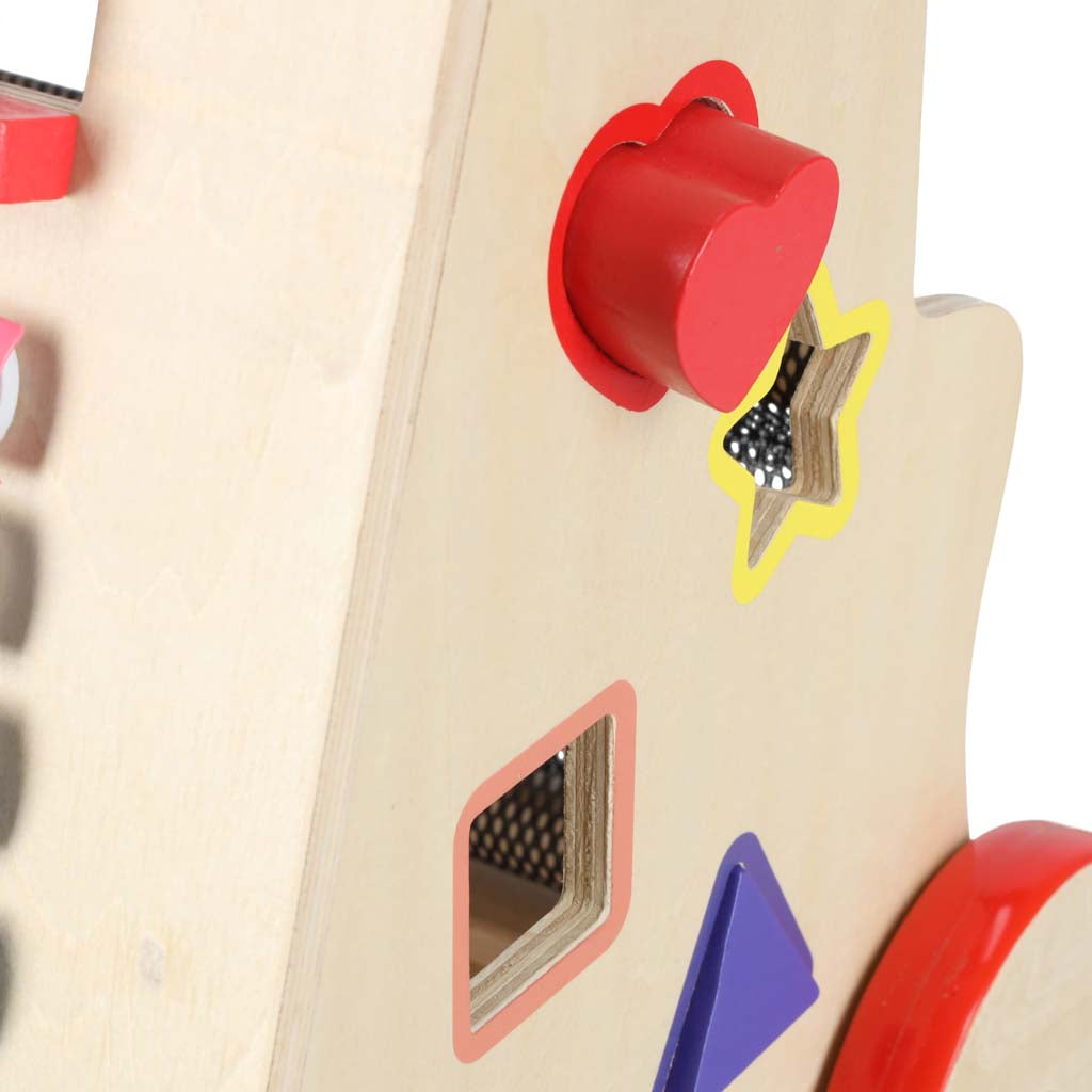 Medinis stumdukas-vaikštynė vaikams su edukaciniu kubu 6in1