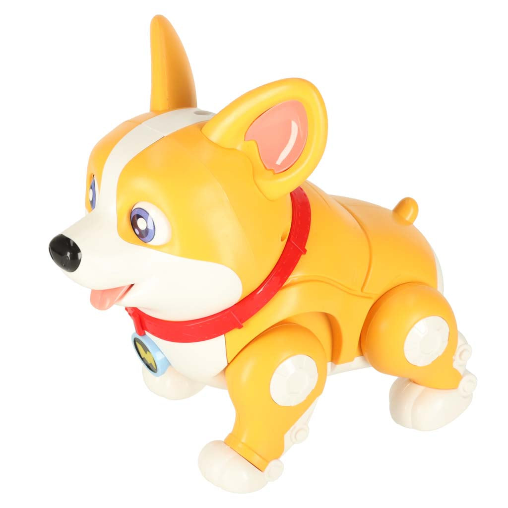 Interaktyvus Corgi šuniukas-robotas su šviečiančiomis ausimis ir muzika