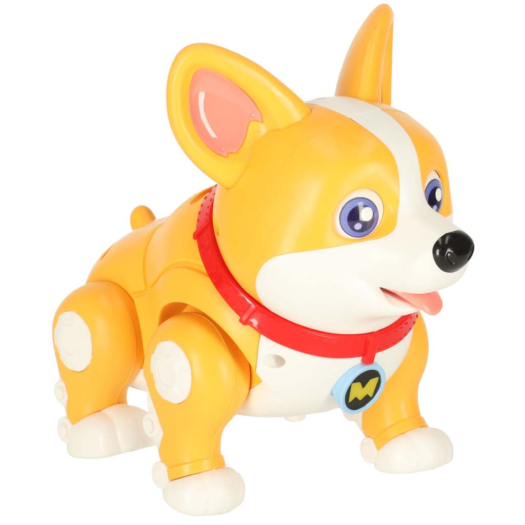 Interaktyvus Corgi šuniukas-robotas su šviečiančiomis ausimis ir muzika