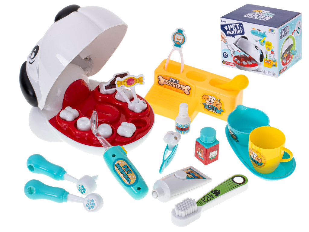 Žaidimas „Dentistas-veterinaras“: sergančių šuniuko dantukų gydymas