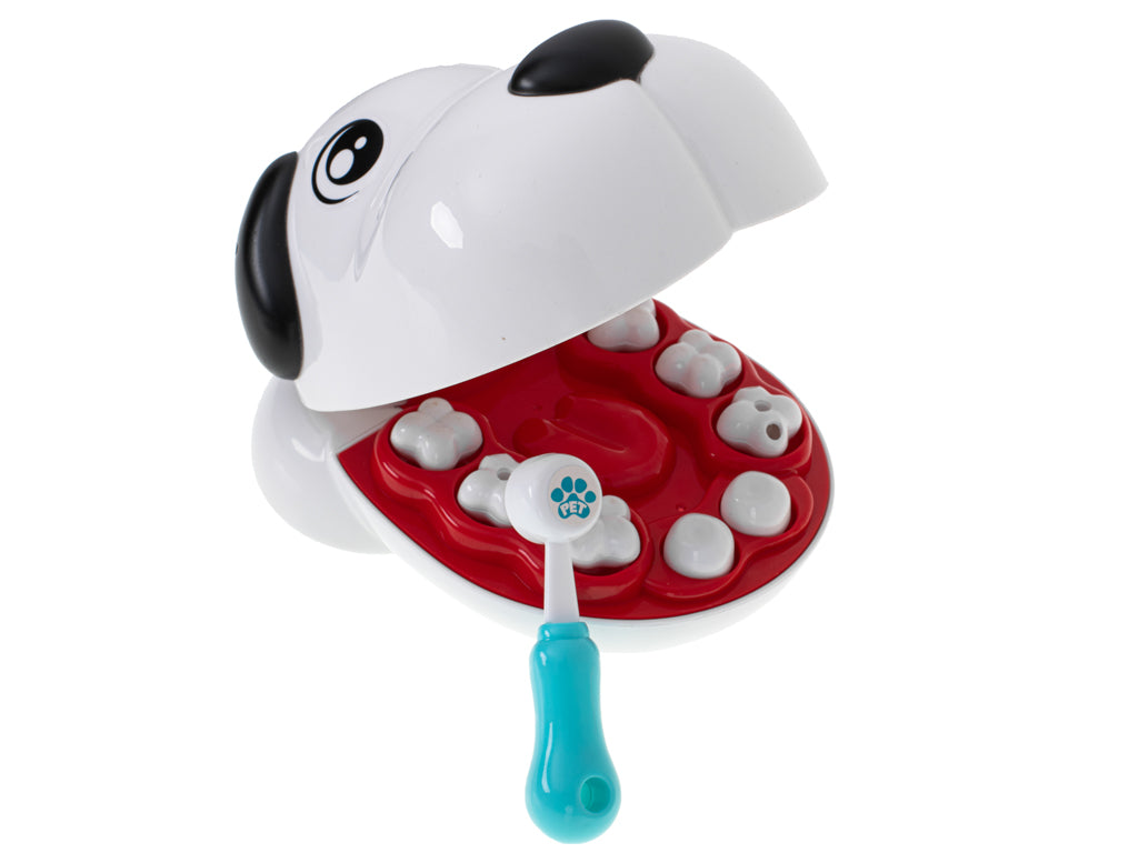 Žaidimas „Dentistas-veterinaras“: sergančių šuniuko dantukų gydymas