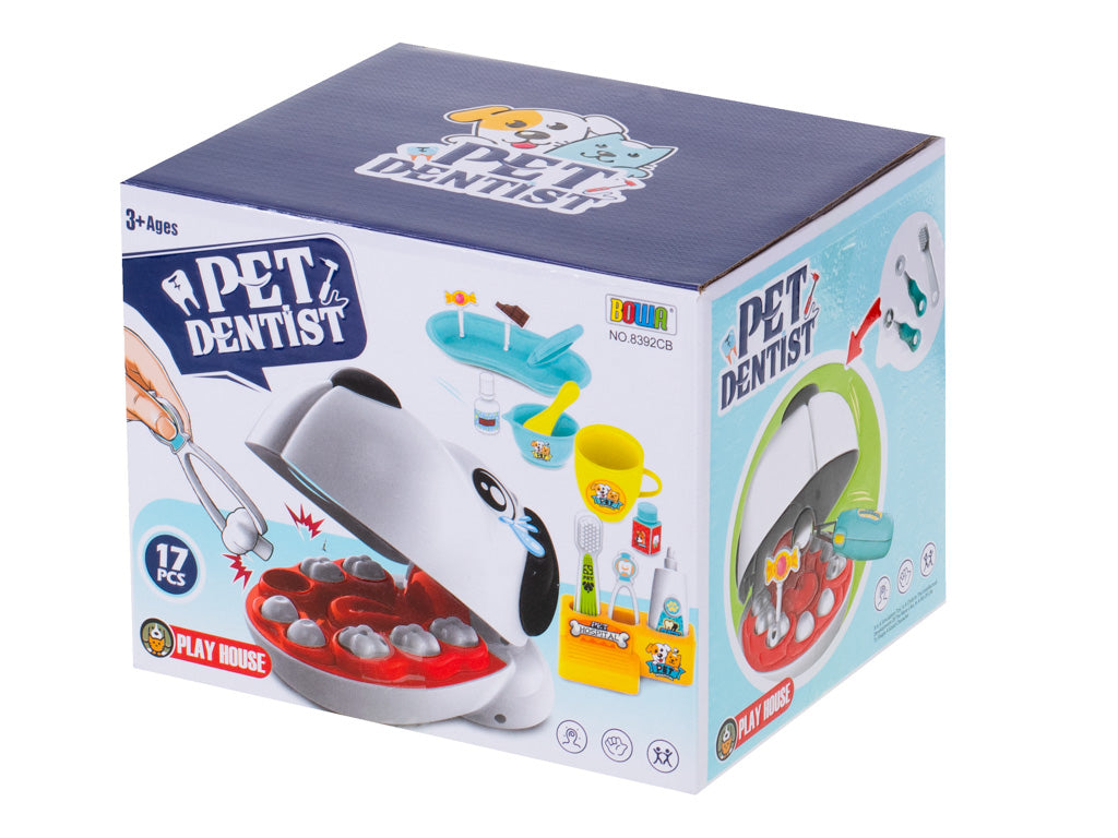 Žaidimas „Dentistas-veterinaras“: sergančių šuniuko dantukų gydymas