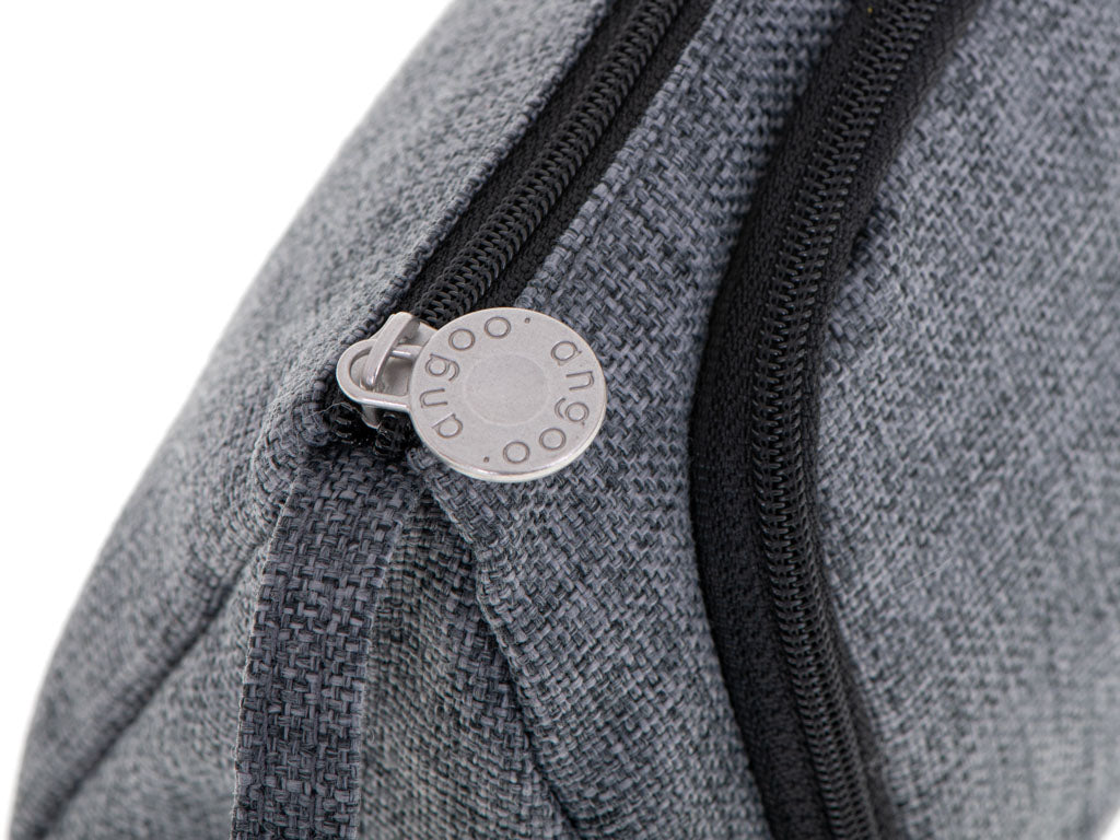 Pilkas dviejų skyrių mokyklinis penalas-kosmetinė 3in1