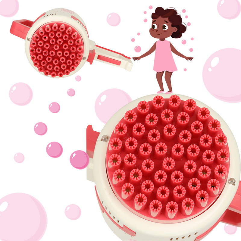 Burbulų pistoletas mašina muilo burbulų žibintai, rožinė – vaizdas 4