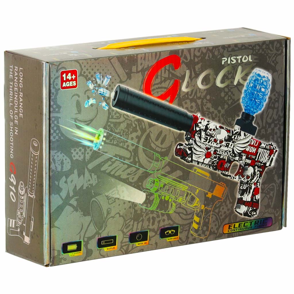 Gelinių vandens kulkų pistoletas-karabinas, USB įkraunamas, su akiniais ir 550 vnt. 7-8 mm kulkų