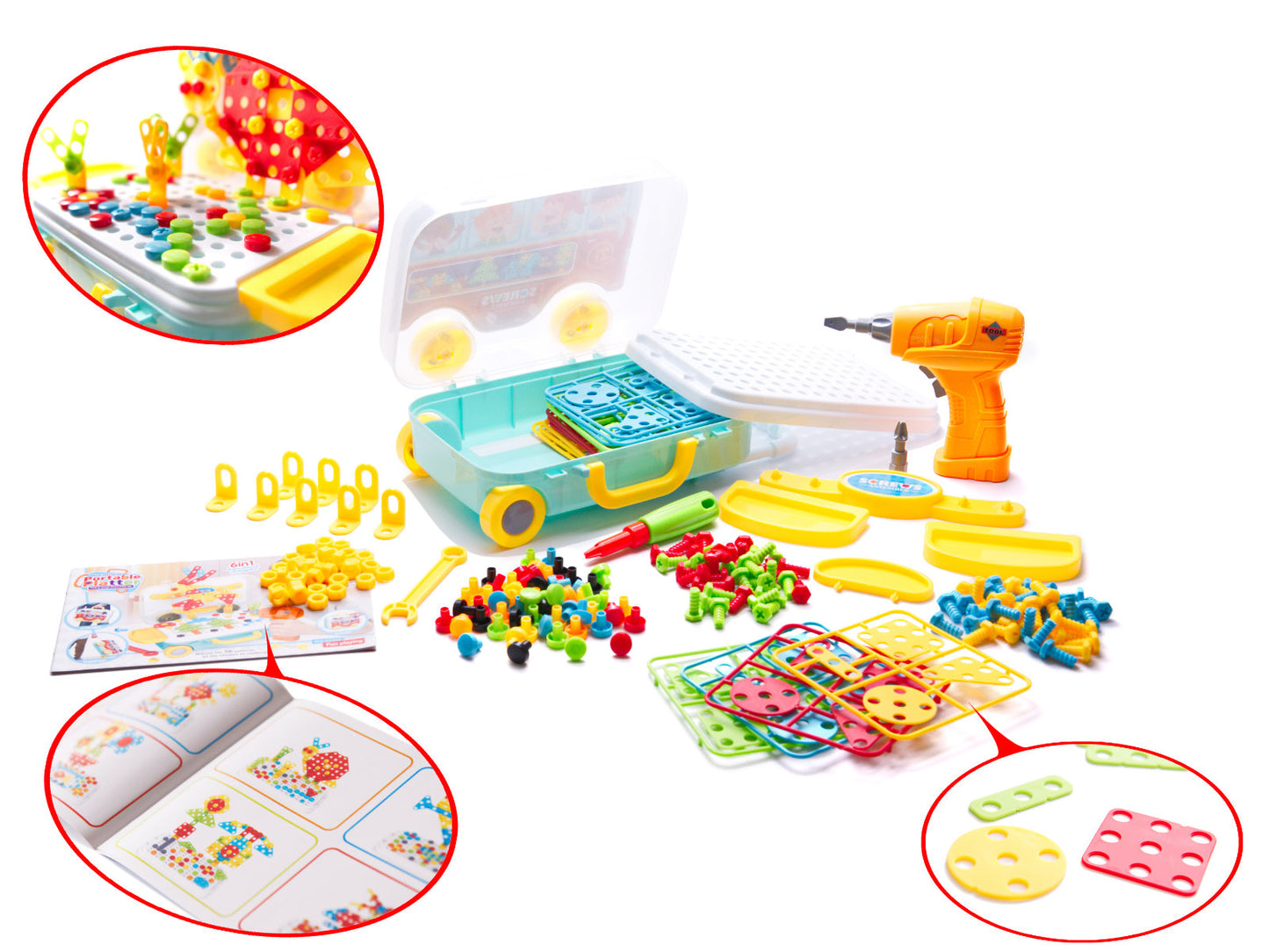 Atsuktuvo grąžtas statybiniai blokai 258 elementai – vaizdas 3