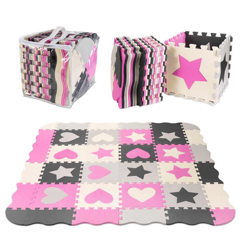 Lavinamasis kilimėlis-dėlionė 143x143cm, pilkas/rožinis – pagrindinis vaizdas