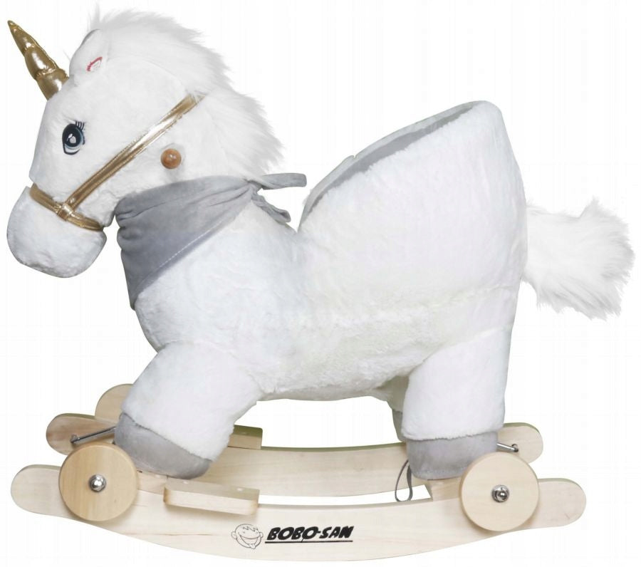 Supamasis arkliukas 2in1, baltas vienaragis, sūpimo rėmas – vaizdas 2