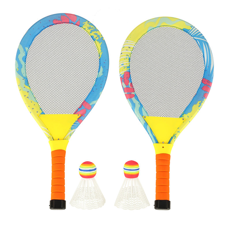 Šviečiantys badmintono raketės su skraidančiais sviediniais LED