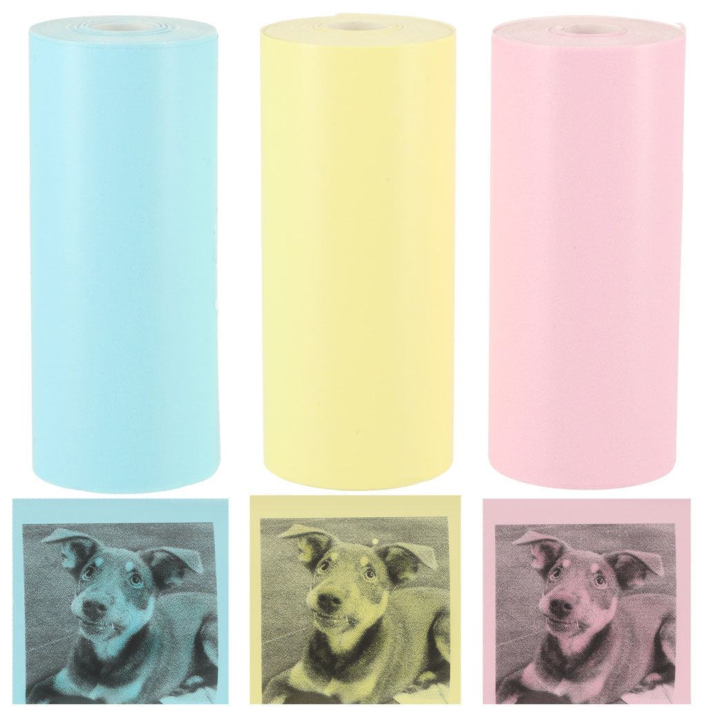 Spalvoti terminio popieriaus ritinėliai spausdintuvui, 5,7 cm x 3 m, 3 vnt.