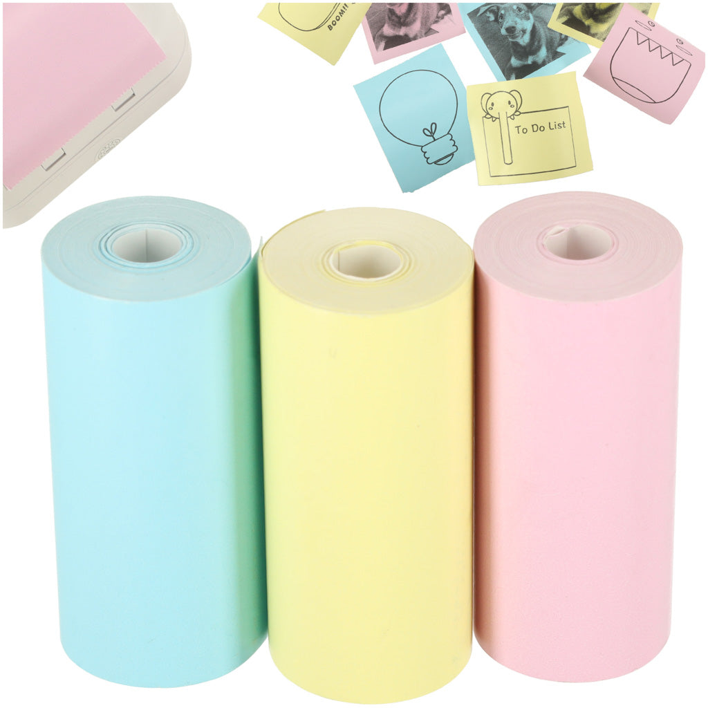 Spalvoti terminio popieriaus ritinėliai spausdintuvui, 5,7 cm x 3 m, 3 vnt.